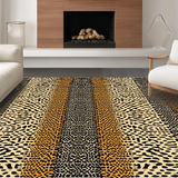 Ultra Soft Area Rug, Non Slip, Stain Resistant, Washable Area Rugs for Living Room, Bedroom, Textured Warm Leopard Vibe(Beige)