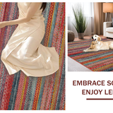 Ultra Soft Area Rug, Non Slip, Stain Resistant, Washable Area Rugs for Living Room, Bedroom, Eclectic Multicolor Ethnic Design(Red)