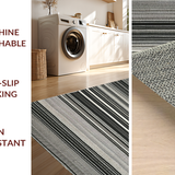 Ultra Soft Area Rug, Non Slip, Stain Resistant, Washable Area Rugs for Living Room, Bedroom, KaHouen Monochrome Striped Carpet(Black)