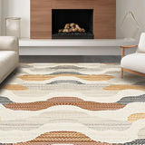 Whimsical Earth Tones Wavy Design(Beige)
