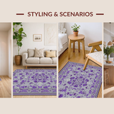 Ultra Soft Area Rug, Non Slip, Stain Resistant, Washable Area Rugs for Living Room, Bedroom, Bold Modern Shaggy Aesthetic(Purple)