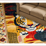 Ultra Soft Area Rug, Non Slip, Stain Resistant, Washable Area Rugs for Living Room, Bedroom, Artful Rustic Animal Print(Red)