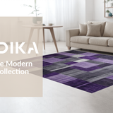 Ultra Soft Area Rug, Non Slip, Stain Resistant, Washable Area Rugs for Living Room, Bedroom, Striking Modern Artistic Arrangement(Purple)