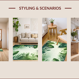 Ultra Soft Area Rug, Non Slip, Stain Resistant, Washable Area Rugs for Living Room, Bedroom, Indoor Outdoor Jungle Porch Stain-Resistant Throw Rug(Green)