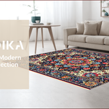 Ultra Soft Area Rug, Non Slip, Stain Resistant, Washable Area Rugs for Living Room, Bedroom, Eclectic Multicolor Living Room Area Rug Soft Plush(Red)