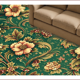 Ultra Soft Area Rug, Non Slip, Stain Resistant, Washable Area Rugs for Living Room, Bedroom, Faded Retro Office Accent Rug for Minimal Living(Green)