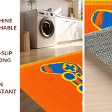 Ultra Soft Area Rug, Non Slip, Stain Resistant, Washable Area Rugs for Living Room, Bedroom, Bold Geometric Gaming Visual Appeal(Orange)
