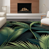 Ultra Soft Area Rug, Non Slip, Stain Resistant, Washable Area Rugs for Living Room, Bedroom, Minimalist Tropical Leaf Arrangement(Green)
