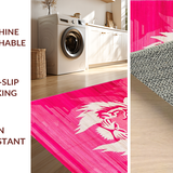 Ultra Soft Area Rug, Non Slip, Stain Resistant, Washable Area Rugs for Living Room, Bedroom, Elegant Safari Inspired Motif(Pink)