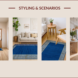 Ultra Soft Area Rug, Non Slip, Stain Resistant, Washable Area Rugs for Living Room, Bedroom, Luxurious Dark Blue Aesthetic(Blue)