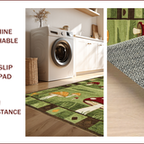 Ultra Soft Area Rug, Non Slip, Stain Resistant, Washable Area Rugs for Living Room, Bedroom, Charming Rustic Nature Pattern(Green)