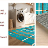 Ultra Soft Area Rug, Non Slip, Stain Resistant, Washable Area Rugs for Living Room, Bedroom, Contemporary Vibrant Checked Aesthetic(Blue)