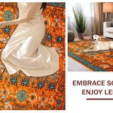 Ultra Soft Area Rug, Non Slip, Stain Resistant, Washable Area Rugs for Living Room, Bedroom, Funky Ethnic Orange Patterned Mat(Orange)
