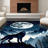Ultra Soft Area Rug, Non Slip, Stain Resistant, Washable Area Rugs for Living Room, Bedroom, Soft Gray Animal Silhouette Design(Blue)
