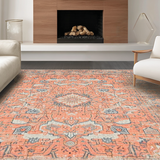 Ultra Soft Area Rug, Non Slip, Stain Resistant, Washable Area Rugs for Living Room, Bedroom, Vibrant Seal Pattern Aesthetic(Orange)