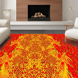 Ultra Soft Area Rug, Non Slip, Stain Resistant, Washable Area Rugs for Living Room, Bedroom, Contemporary 3D Flame Art Vibe(Red)