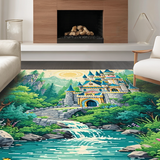 Vibrant Whimsical Castle Motif(Green)