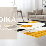 Ultra Soft Area Rug, Non Slip, Stain Resistant, Washable Area Rugs for Living Room, Bedroom, Trendy Dynamic Spiral Artwork(Yellow)
