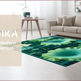 Ultra Soft Area Rug, Non Slip, Stain Resistant, Washable Area Rugs for Living Room, Bedroom, Vibrant Green Lotus Leaf Aesthetic(Green)