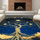 Ultra Soft Area Rug, Non Slip, Stain Resistant, Washable Area Rugs for Living Room, Bedroom, Transitional Mystic Symbolism Style(Blue)