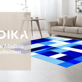 Ultra Soft Area Rug, Non Slip, Stain Resistant, Washable Area Rugs for Living Room, Bedroom, Dynamic Modernist Shape Interaction(Blue)
