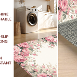 Ultra Soft Area Rug, Non Slip, Stain Resistant, Washable Area Rugs for Living Room, Bedroom, Luxurious Vintage-Inspired Circular Motif(Pink)