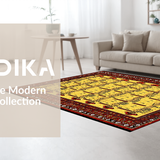 Ultra Soft Area Rug, Non Slip, Stain Resistant, Washable Area Rugs for Living Room, Bedroom, Dynamic Cozy Geometric Music Design(Yellow)