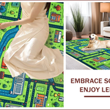 Ultra Soft Area Rug, Non Slip, Stain Resistant, Washable Area Rugs for Living Room, Bedroom, Race Track Play Mat(Green)