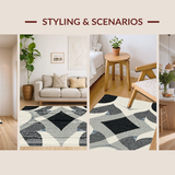 Contemporary Black and White Geometric Texture(Gray)