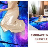 Ultra Soft Area Rug, Non Slip, Stain Resistant, Washable Area Rugs for Living Room, Bedroom, Bright UV Reactive Dreamscape(Purple)