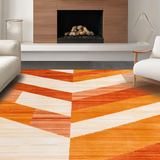 Ultra Soft Area Rug, Non Slip, Stain Resistant, Washable Area Rugs for Living Room, Bedroom, Rustic Textured Warmth Design(Orange)