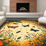 Ultra Soft Area Rug, Non Slip, Stain Resistant, Washable Area Rugs for Living Room, Bedroom, Elegant Monochrome Floral Arrangement(Yellow)