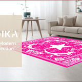 Ultra Soft Area Rug, Non Slip, Stain Resistant, Washable Area Rugs for Living Room, Bedroom, Vibrant Pink Western Themed Washable Bath Mat(Pink)
