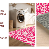 Ultra Soft Area Rug, Non Slip, Stain Resistant, Washable Area Rugs for Living Room, Bedroom, Soft Pink Dorm Rug with Leopard Design(Pink)