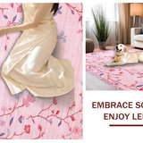Ultra Soft Area Rug, Non Slip, Stain Resistant, Washable Area Rugs for Living Room, Bedroom, Delicate Floral Insect Design(Pink)