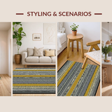 Ultra Soft Area Rug, Non Slip, Stain Resistant, Washable Area Rugs for Living Room, Bedroom, Contemporary Playful Stripe Design(Gray)