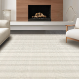 Ultra Soft Area Rug, Non Slip, Stain Resistant, Washable Area Rugs for Living Room, Bedroom, Trendy Rustic Knit Pattern(Beige)