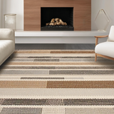 Ultra Soft Area Rug, Non Slip, Stain Resistant, Washable Area Rugs for Living Room, Bedroom, Stylish Striped Boho Neutral Palette(Beige)