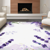 Ultra Soft Area Rug, Non Slip, Stain Resistant, Washable Area Rugs for Living Room, Bedroom, Ethereal Pastel Floral Arrangement(Purple)