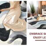 Ultra Soft Area Rug, Non Slip, Stain Resistant, Washable Area Rugs for Living Room, Bedroom, Zebra Crossing: Chic Striped Rug, Classic Color Palette, Flatweave(Gray)