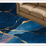 Artistic Gold Foil Geometric Print(Blue)