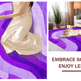 Ultra Soft Area Rug, Non Slip, Stain Resistant, Washable Area Rugs for Living Room, Bedroom, Playful Modern Abstract Swirls(Purple)