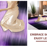 Ultra Soft Area Rug, Non Slip, Stain Resistant, Washable Area Rugs for Living Room, Bedroom, Dynamic Color-Shifted Geometric Motif(Purple)