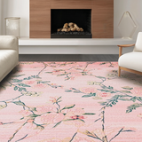 Ultra Soft Area Rug, Non Slip, Stain Resistant, Washable Area Rugs for Living Room, Bedroom, Modern Warm Toned Nature Print(Pink)