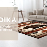 Ultra Soft Area Rug, Non Slip, Stain Resistant, Washable Area Rugs for Living Room, Bedroom, Lively Bear Emblem Design(Brown)