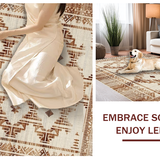 Ultra Soft Area Rug, Non Slip, Stain Resistant, Washable Area Rugs for Living Room, Bedroom, Chic Contemporary Linear Elements(Brown)