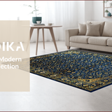 Elegant Navy Blue Geometric Motif(Blue)