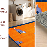 Ultra Soft Area Rug, Non Slip, Stain Resistant, Washable Area Rugs for Living Room, Bedroom, Brightly Colored Animal Fantasy Art(Orange)