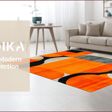 Ultra Soft Area Rug, Non Slip, Stain Resistant, Washable Area Rugs for Living Room, Bedroom, Striking Orange Minimalist Tapestry(Orange)