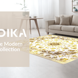 Ultra Soft Area Rug, Non Slip, Stain Resistant, Washable Area Rugs for Living Room, Bedroom, Vintage Medallion Charm(Gold)